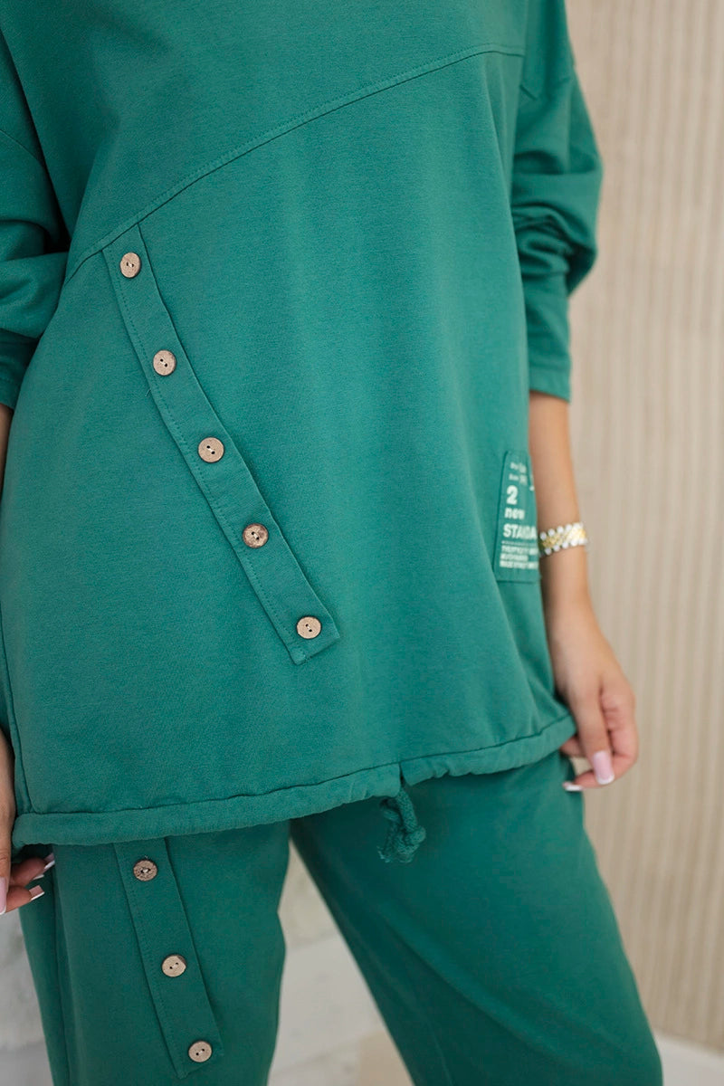 Oversize памучен комплект от суитчер с панталон ART10853