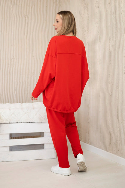 Oversize памучен комплект от суитчер с панталон ART10853