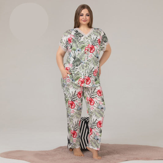 Дамска макси пижама от блуза и панталон LY-10884