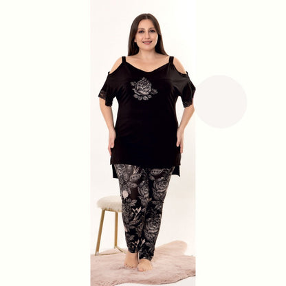 Дамска пижама с къс ръкав LY-10955