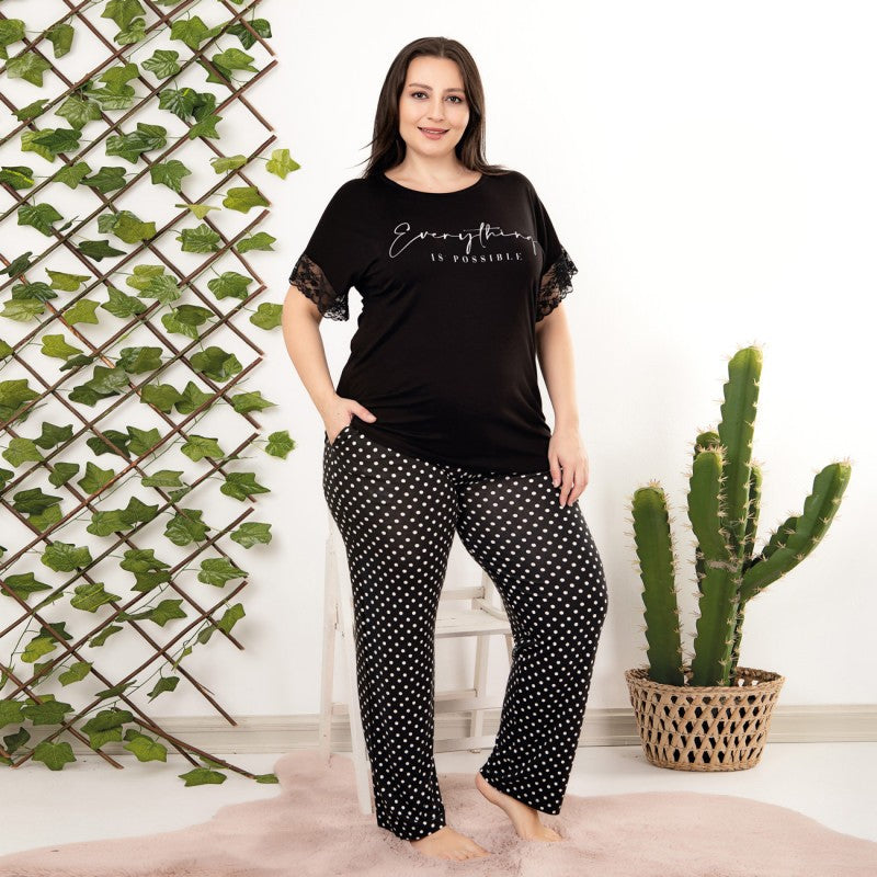 Дамска пижама с къс ръкав LY-10959