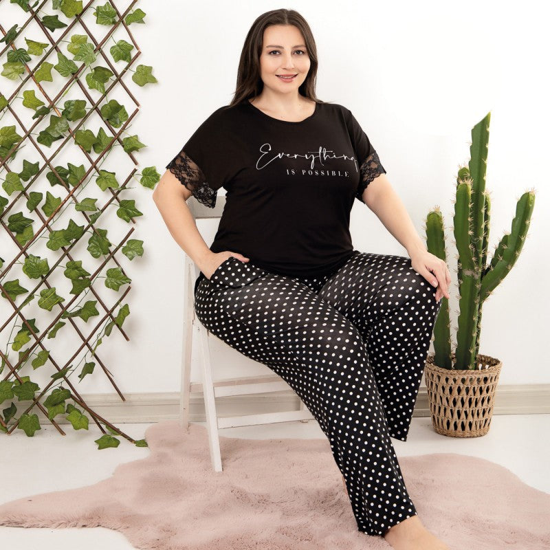 Дамска пижама с къс ръкав LY-10959