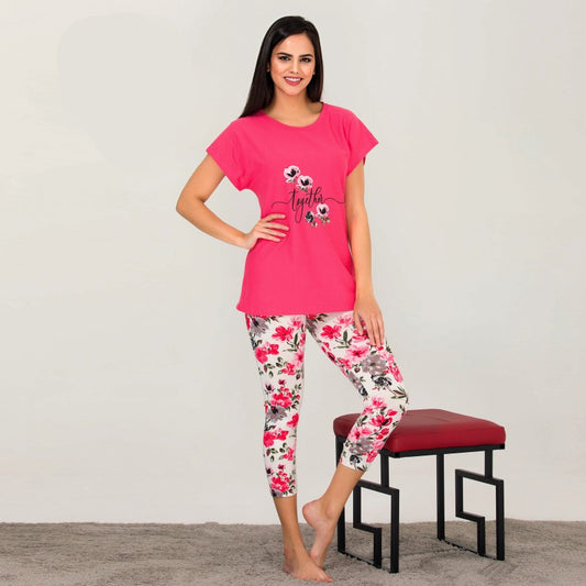 Пижама с къс ръкав и 7/8 клин 12027