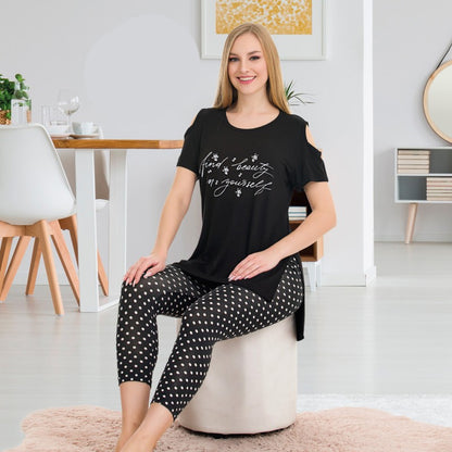 Дамска пижама от туника с клин LY-12056