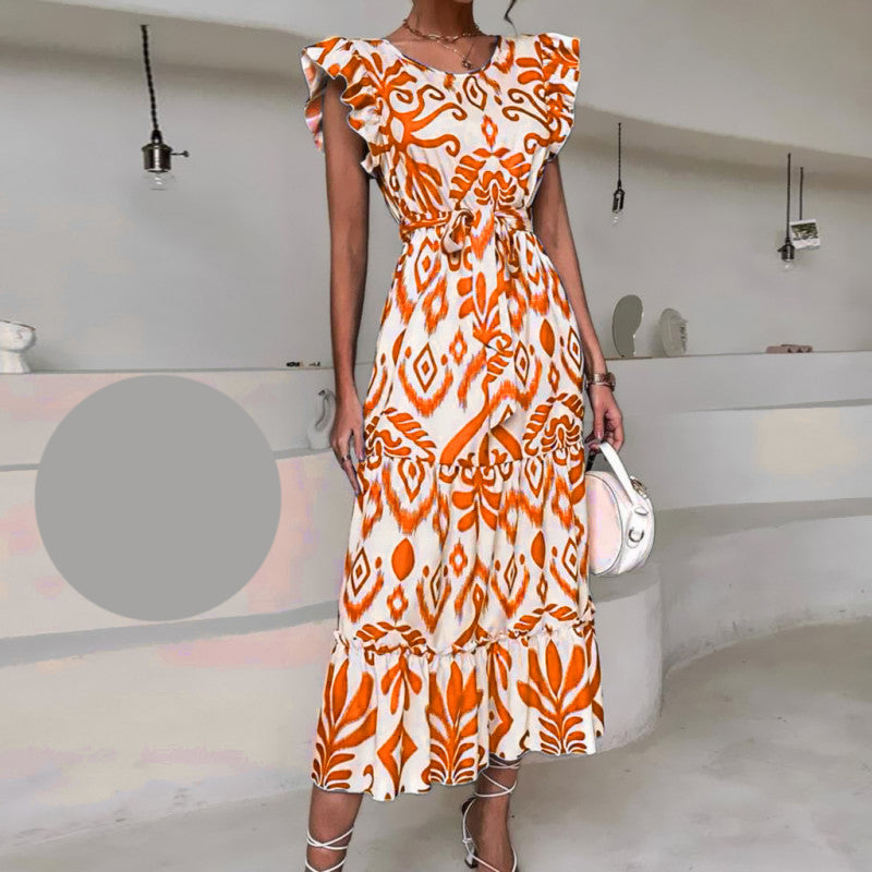 Памучна дълга лятна рокля 12334