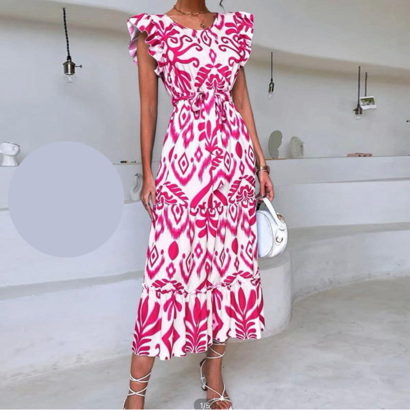 Памучна дълга лятна рокля 12334