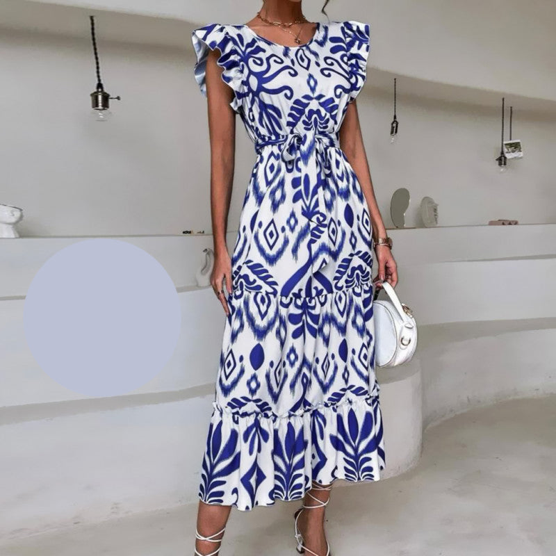 Памучна дълга лятна рокля 12334