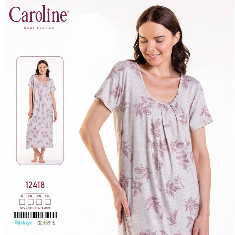 Дълга макси нощница от вискоза CE-12418