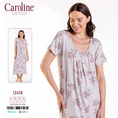 Дълга макси нощница от вискоза CE-12418