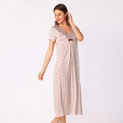 Дълга макси нощница от вискоза CE-12435