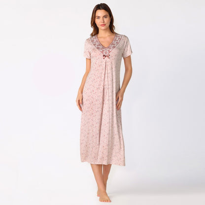 Дълга макси нощница от вискоза CE-12435