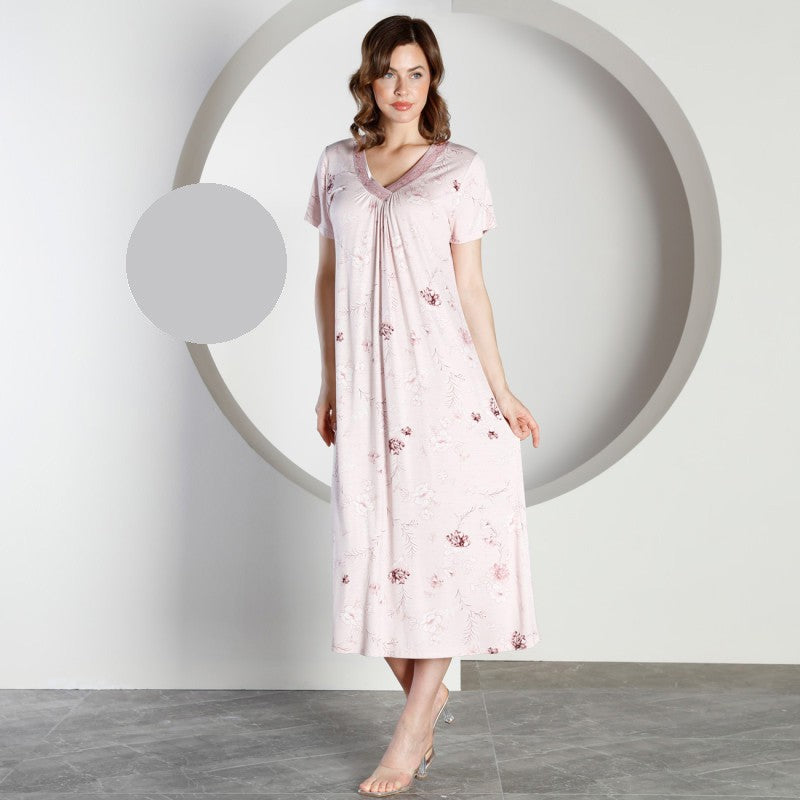 Дълга макси нощница от вискоза CE-12453