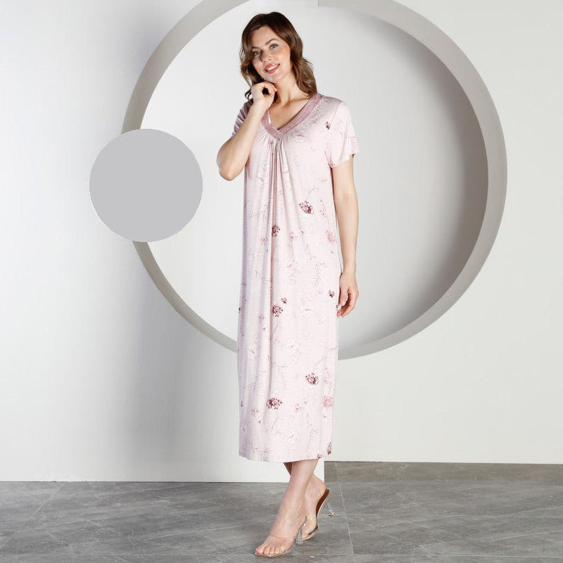 Дълга макси нощница от вискоза CE-12453