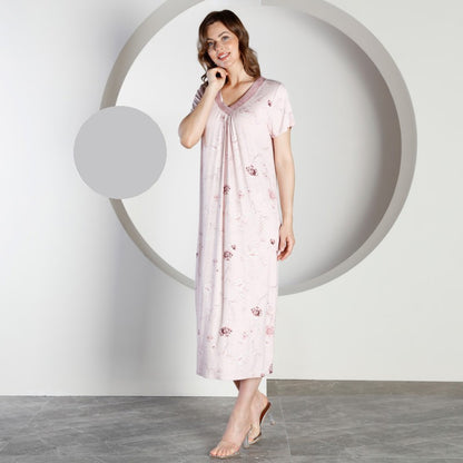 Дълга макси нощница от вискоза CE-12453