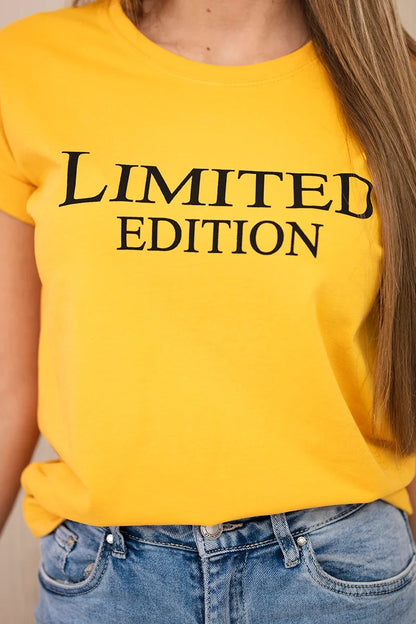 Блуза с принт Limited Edition и къс ръкав