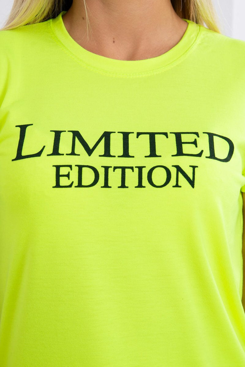Блуза с принт Limited Edition и къс ръкав