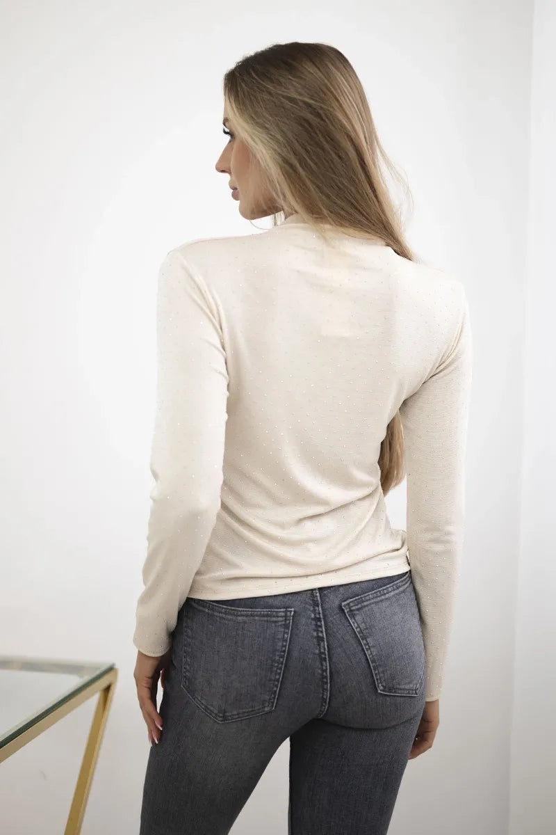 Блуза с декоративни кристали ART15368