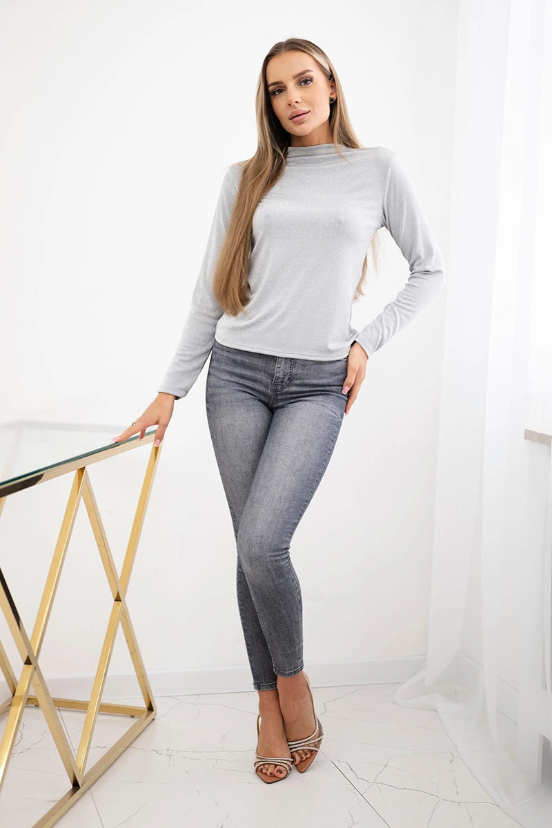 Блуза с декоративни кристали ART15368