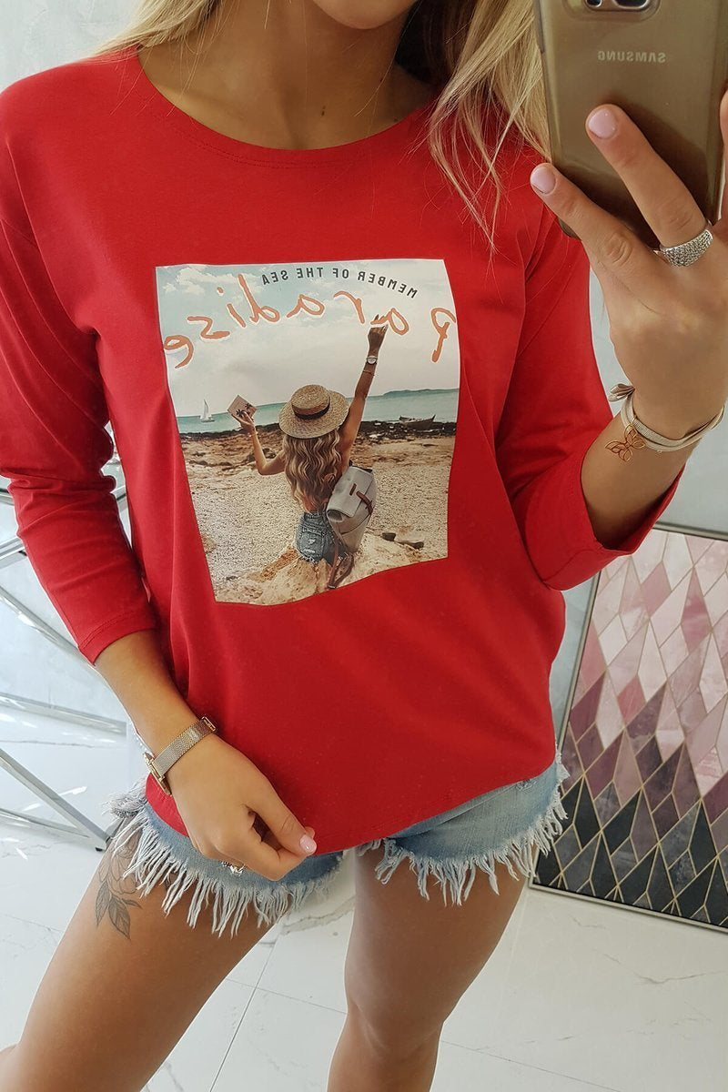 Блуза с принт Paradise