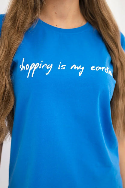 Блуза с принт Shopping is my cardio