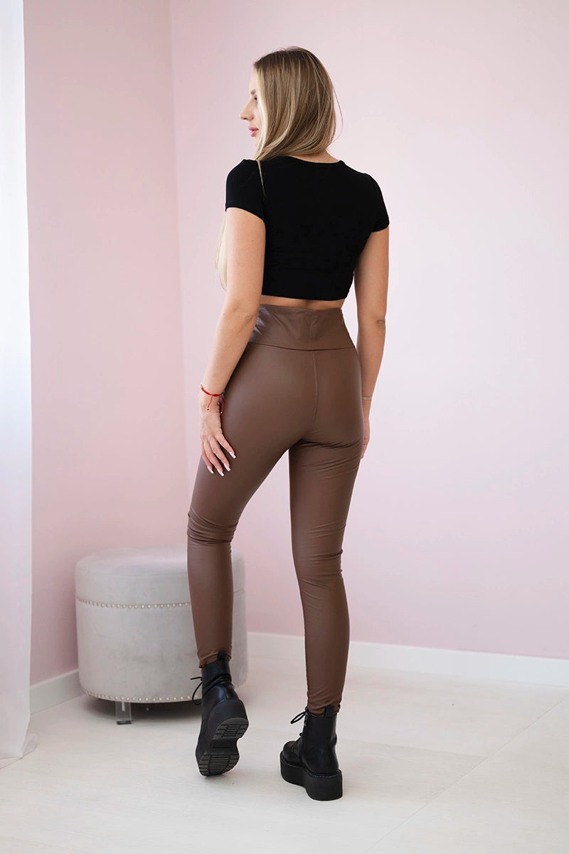 Подплатен панталон от еко кожа TR1835