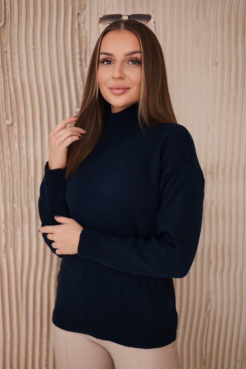 Високо яке пуловер с висока яка