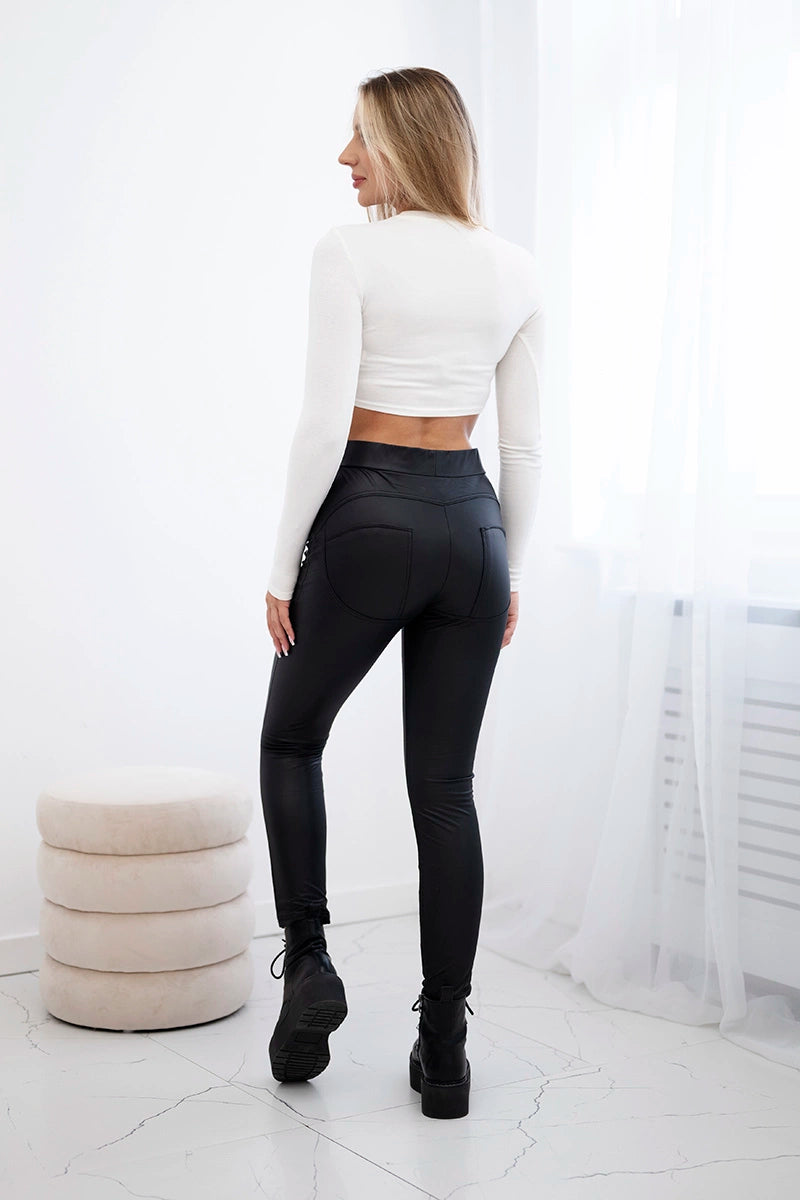 Пуш ап панталон от еко кожа с подплата TR1878