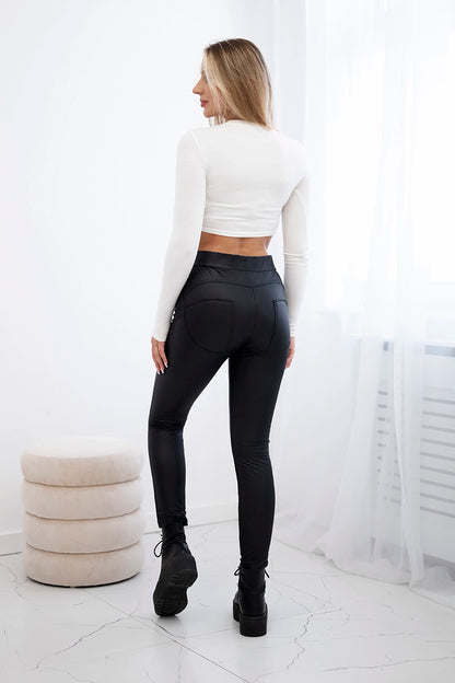 Пуш ап панталон от еко кожа с подплата TR1878