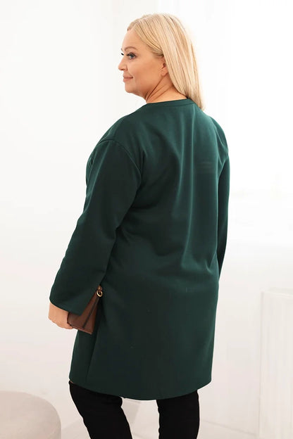 Дамска рокля Plus Size butter с джоб и 3/4 ръкав 1965 г.