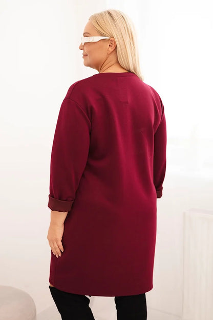 Дамска рокля Plus Size butter с джоб и 3/4 ръкав 1965 г.