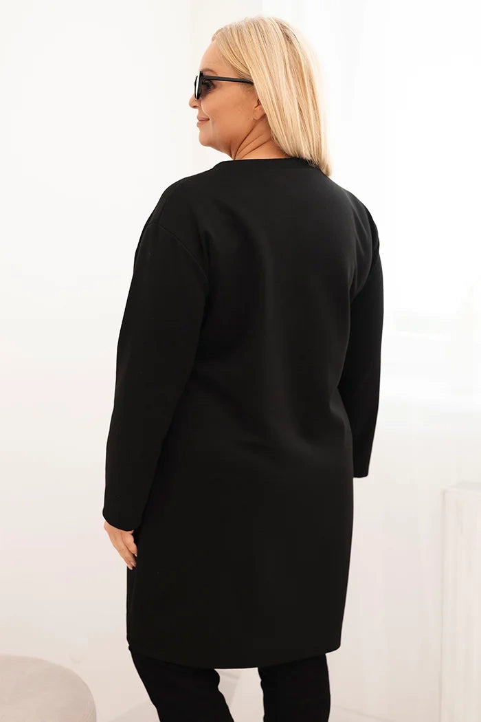 Дамска рокля Plus Size butter с джоб и 3/4 ръкав 1965 г.