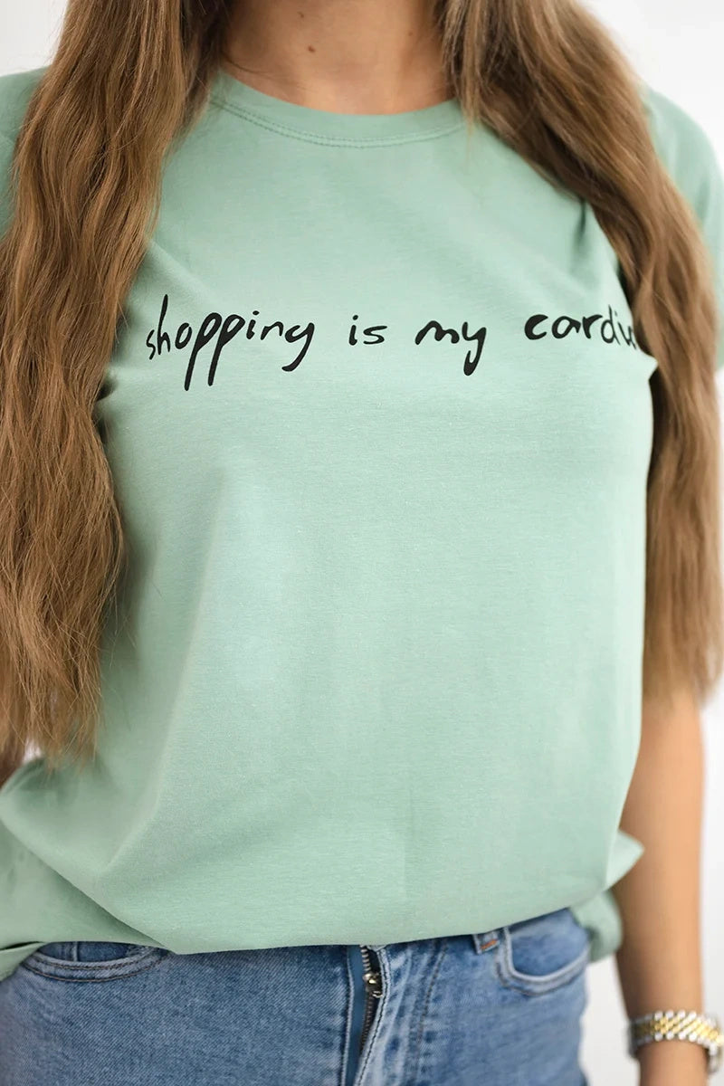 Блуза с принт Shopping is my cardio