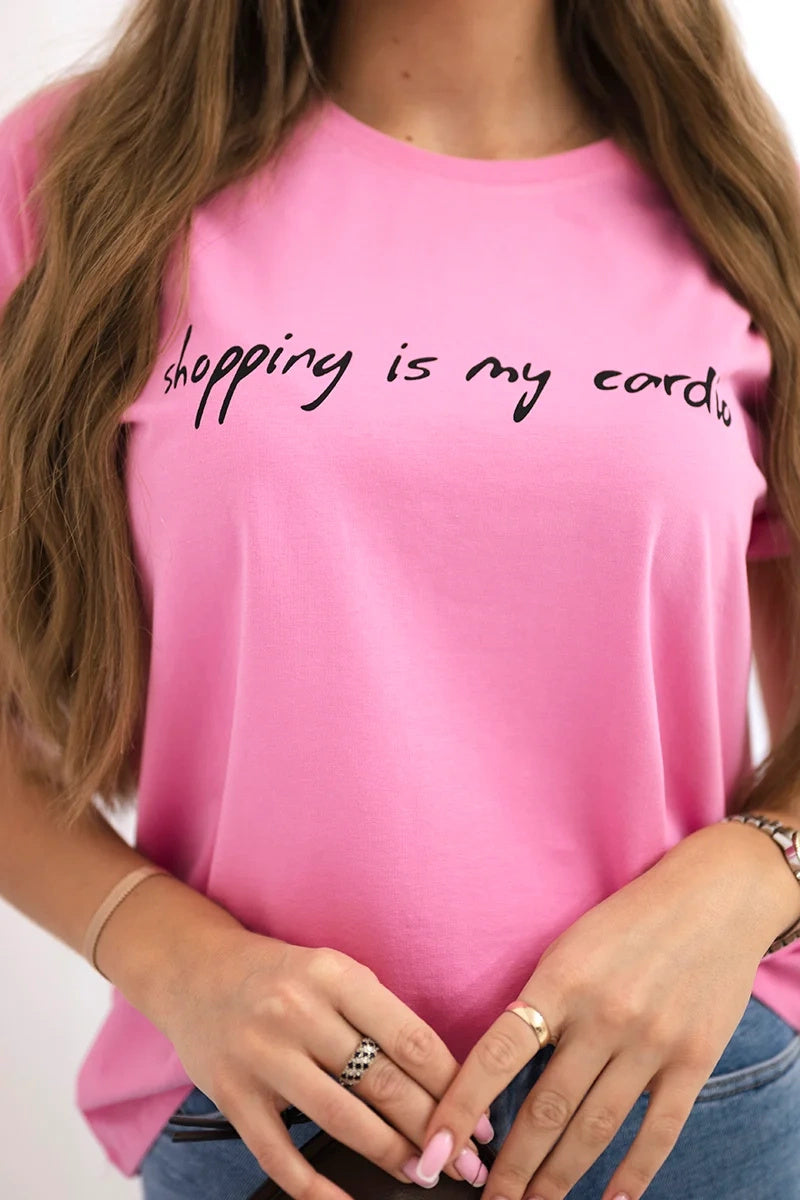 Блуза с принт Shopping is my cardio