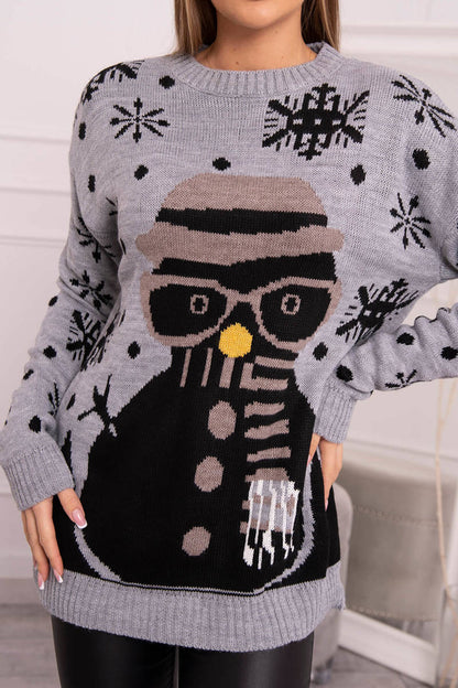 Коледен пуловер със снежен човек 2021-16