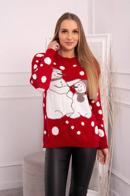 Коледен пуловер със снежни човеци 2021-18
