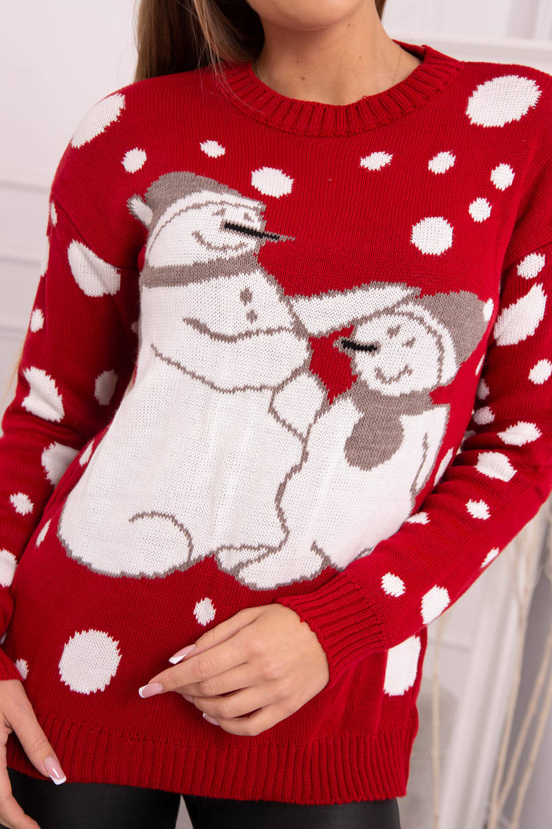 Коледен пуловер със снежни човеци 2021-18