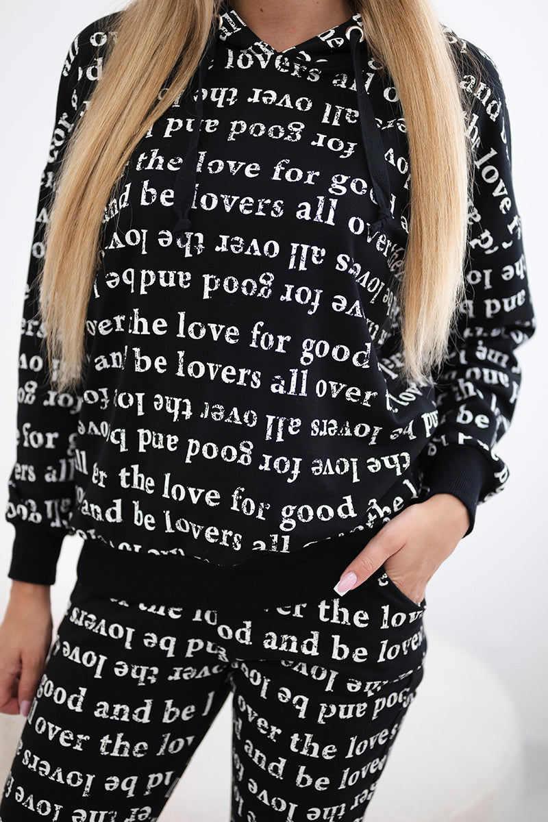 Комплект с принт и панталон с джобове