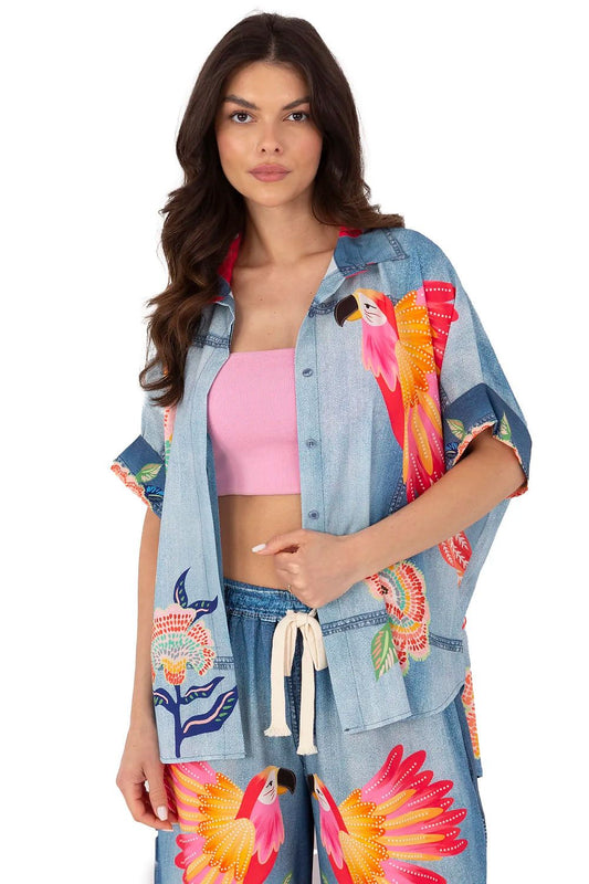 Риза с къс ръкав Italy Moda 210033