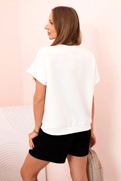 Дамски комплект блузи с къси панталони с висока талия ART2119