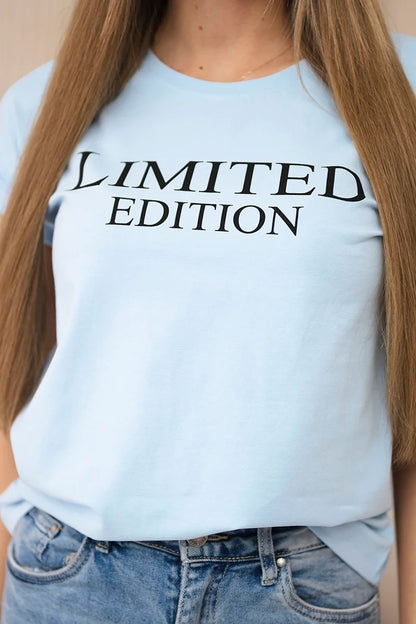 Блуза с принт Limited Edition и къс ръкав