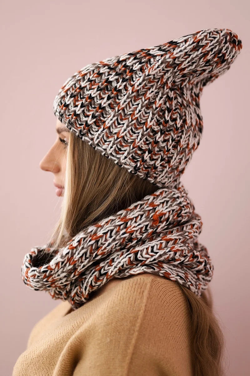 Комплект с шапка и яка от полиестер
