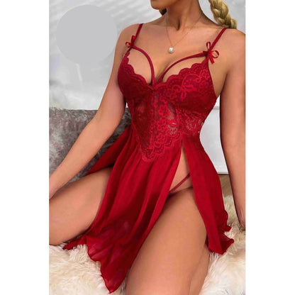 Секси дантелена нощница с тънки презрамки MS-2358