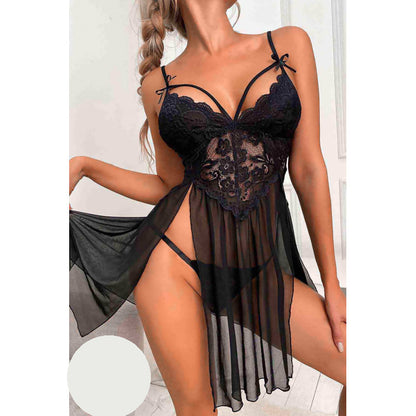 Секси дантелена нощница с тънки презрамки MS-2358