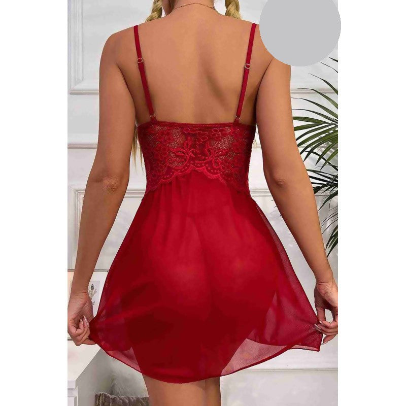 Секси дантелена нощница с тънки презрамки MS-2358