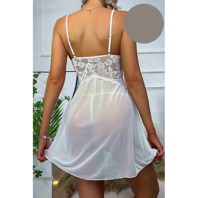 Секси дантелена нощница с тънки презрамки MS-2358