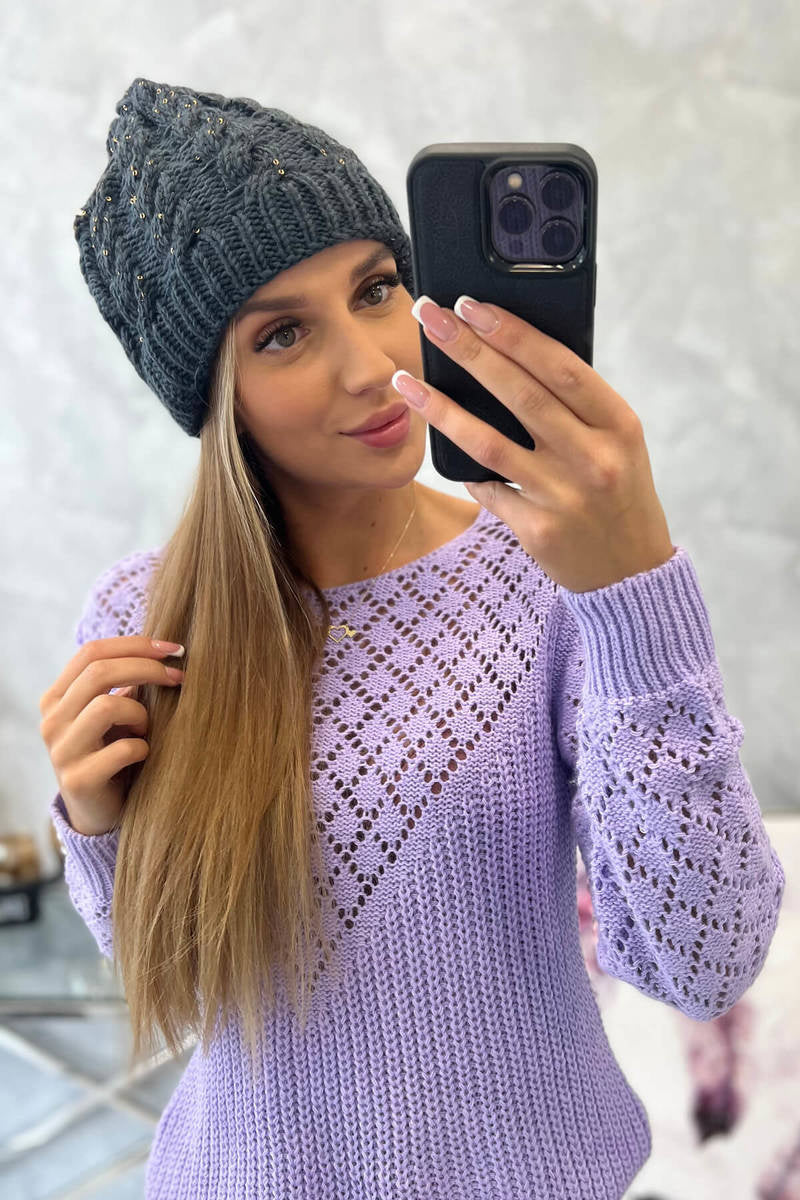 Зимна шапка с класическа шарка