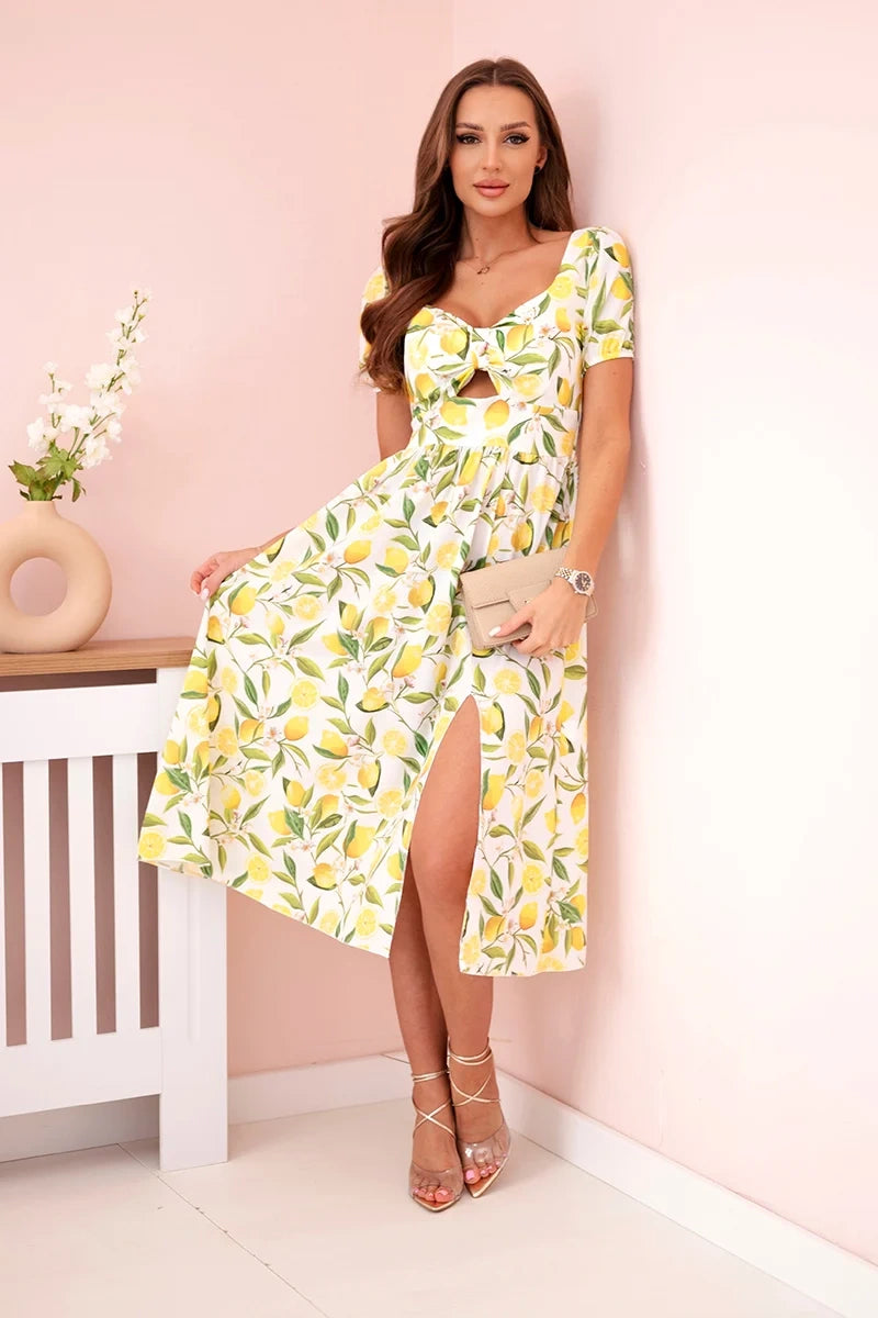 Дамска рокля с бухнали ръкави и волани ART23823