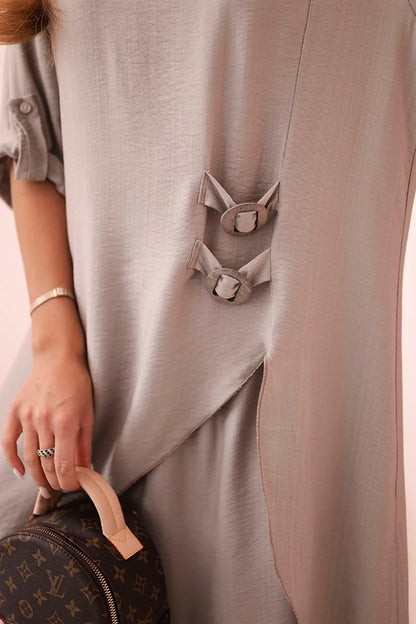 Дамски комплект от вискоза с туника и широк панталон ART24067