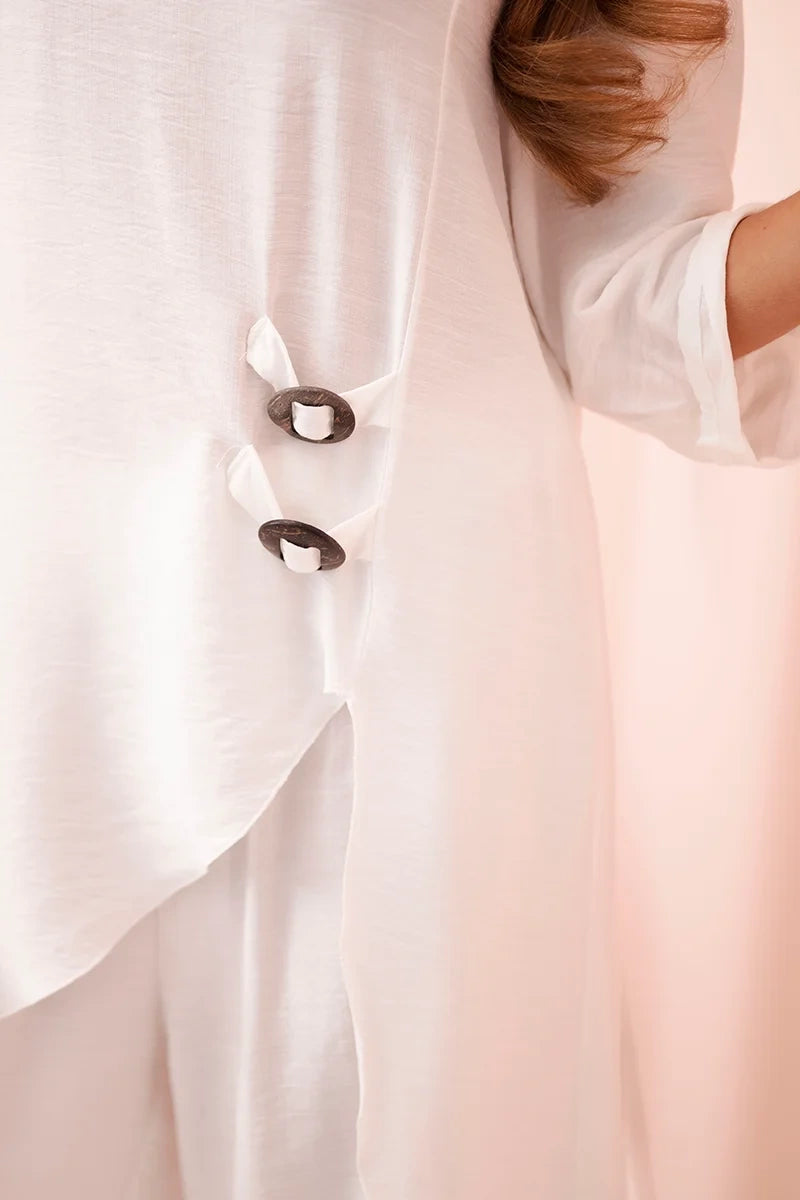 Дамски комплект от вискоза с туника и широк панталон ART24067