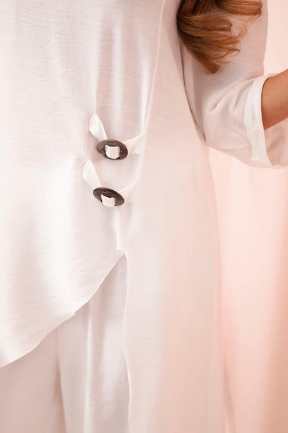 Дамски комплект от вискоза с туника и широк панталон ART24067